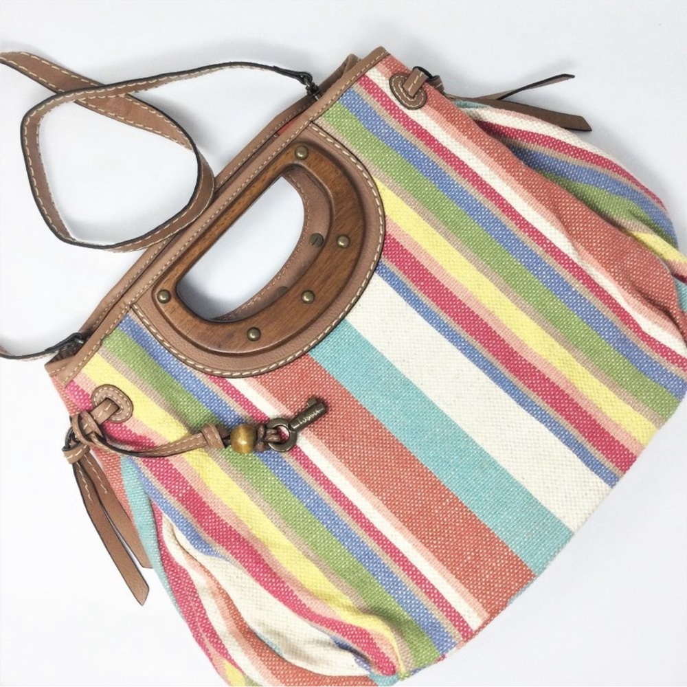 FOSSIL CROSSBODY STRIPES Rainbow PURSE - HAND BAG - Picture 3 of 16